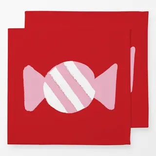 Servietten Bonbon auf Rot