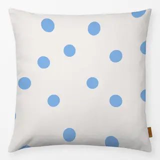 Kissen Polka Dots / Punkte creme & blau