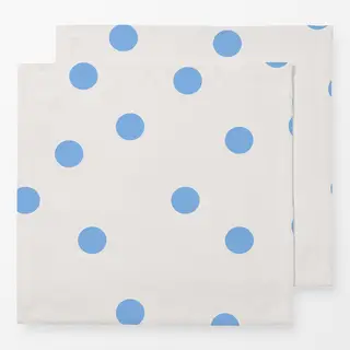 Servietten Polka Dots / Punkte creme & blau