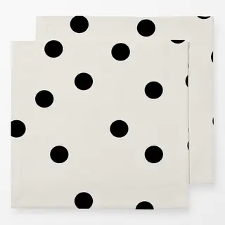 Servietten Polka Dots / Punkte schwarz & weiß