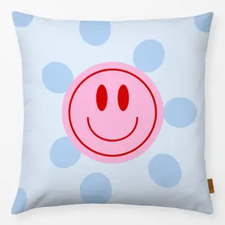 Kissen Smiley mit Punkten rosa