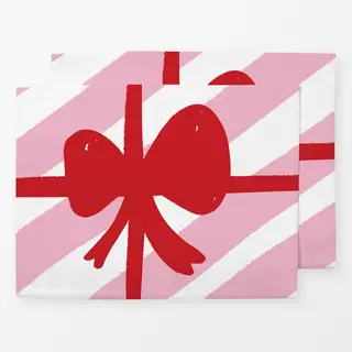 Tischset Geschenkband / Schleife auf Streifen