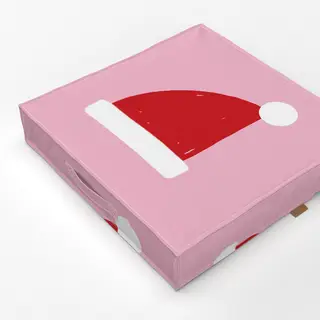 Bodenkissen Zipfelmütze rot auf pink