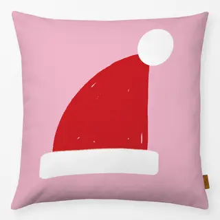 Kissen Zipfelmütze rot auf pink