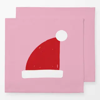 Servietten Zipfelmütze rot auf pink