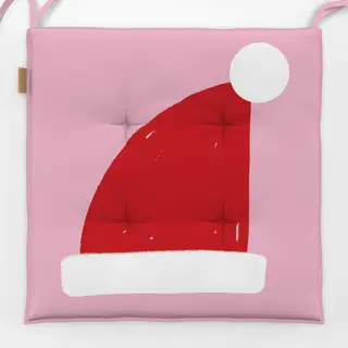 Sitzkissen Zipfelmütze rot auf pink