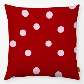 Kissen Polka Dots / Punkte bordeaux & rosa