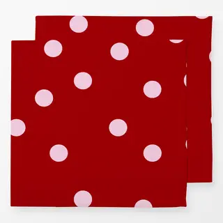 Servietten Polka Dots / Punkte bordeaux & rosa