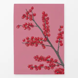 Geschirrtücher roter Ilexzweig rosa