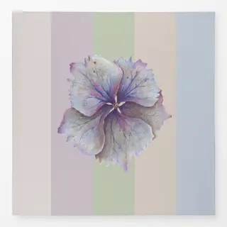 Tischdecke Hortensie auf Blockstreifen