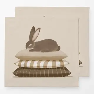 Servietten Hase Kissen schlafend