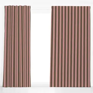 Dekovorhang Streifen braun rosa