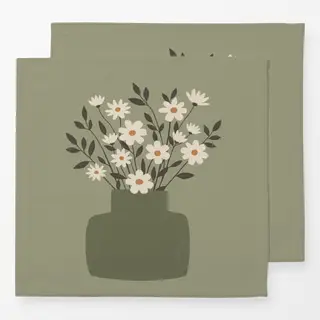 Servietten Blumenvase grün