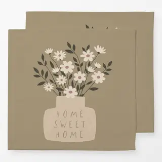 Servietten Blumenvase beige