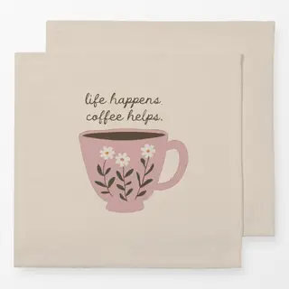 Servietten Tasse Kaffee rosa
