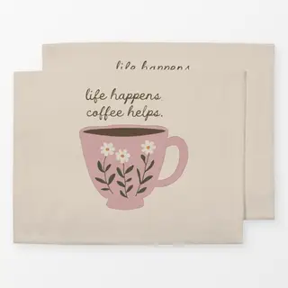 Tischset Tasse Kaffee rosa