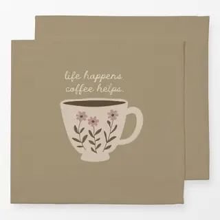 Servietten Tasse Kaffee beige