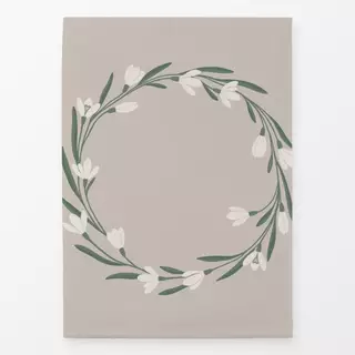 Geschirrtücher Kranz Schneeglöckchen beige