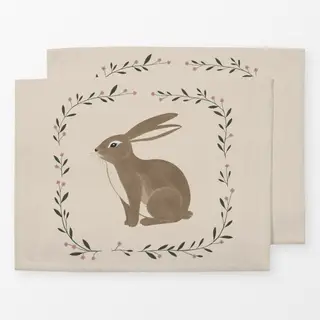Tischset Osterhase Kranz hell