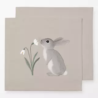 Servietten Kaninchen Schneeglöckchen