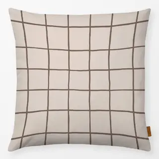 Kissen Karo offwhite braun