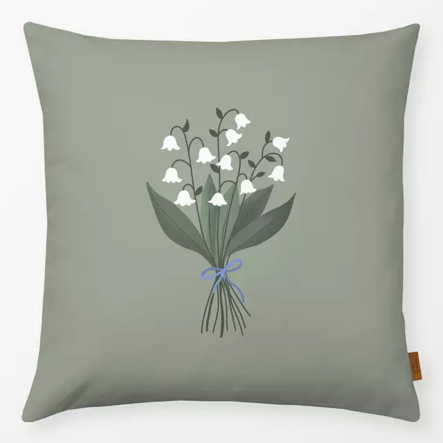 Kissen Strauß Maiglöckchen grün von Studio Kesse x petitsourirdesign