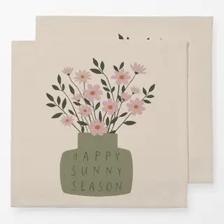 Servietten Blumenvase hell