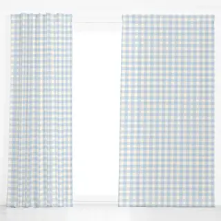 Dekovorhang Retro Karo Nebelblau