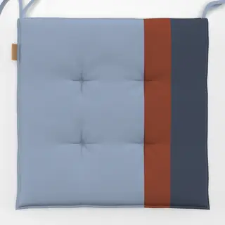 Sitzkissen Azurblau x Braun x Rauchblau