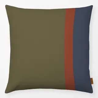 Kissen Grün x Braun x Rauchblau