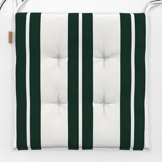 Sitzkissen Tennis Club Stripes – Kissen mit dunkelgrünen Streifen