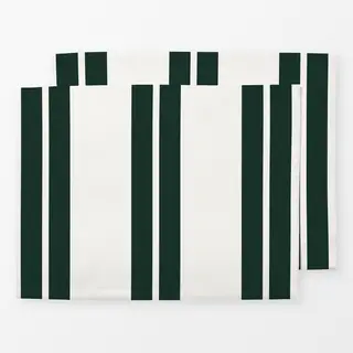 Tischset Tennis Club Stripes – Kissen mit dunkelgrünen Streifen