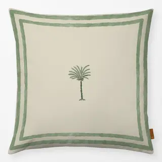 Kissen Grün Beige Palme im Rahmen