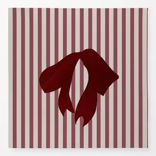 Tischdecke Schleife Rot auf roten Streifen