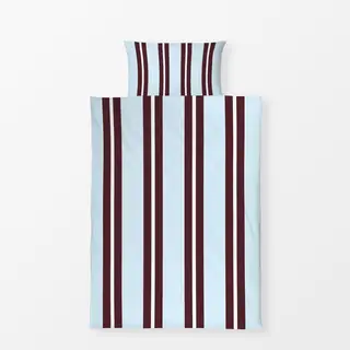 Bettwäsche Streifen Vintage Retro Blau Burgundy Bordeaux