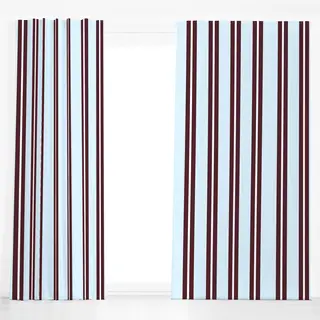 Dekovorhang Streifen Vintage Retro Blau Burgundy Bordeaux