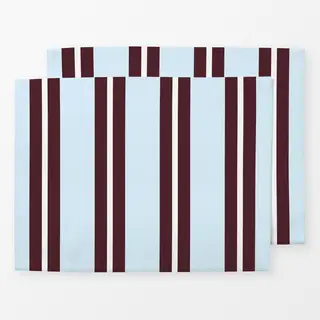 Tischset Streifen Vintage Retro Blau Burgundy Bordeaux