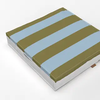 Bodenkissen Streifen Grün Khaki Blau