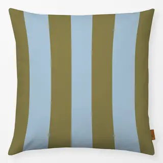 Kissen Streifen Grün Khaki Blau