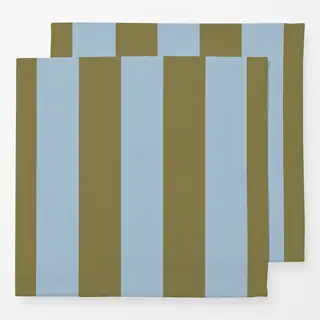 Servietten Streifen Grün Khaki Blau