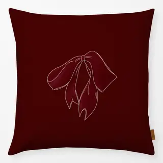 Kissen Schleife Rot Gestreift Bordeaux Weinrot Burgundy REVERSE