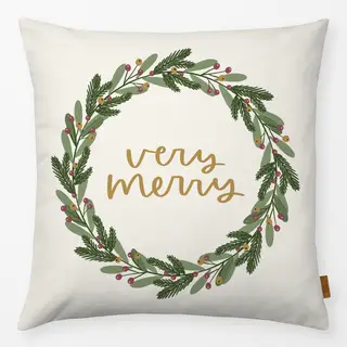 Kissen Weihnachtskranz very merry