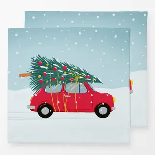 Servietten Christmas Car