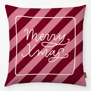 Kissen Merry Xmas auf Querstreifen