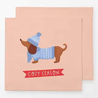 Servietten Dackel Cozy Season