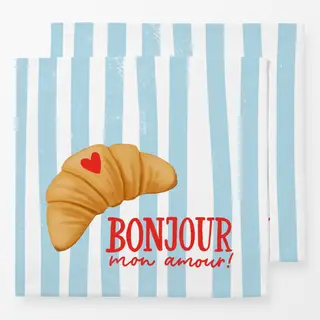 Servietten Croissant Bonjour mon amour