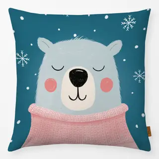 Kissen Winterbär rosa