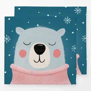 Servietten Winterbär rosa