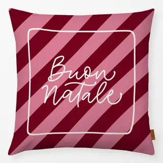Kissen Buon Natale auf Querstreifen