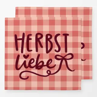 Servietten Herbstliebe auf Vichy-Karo